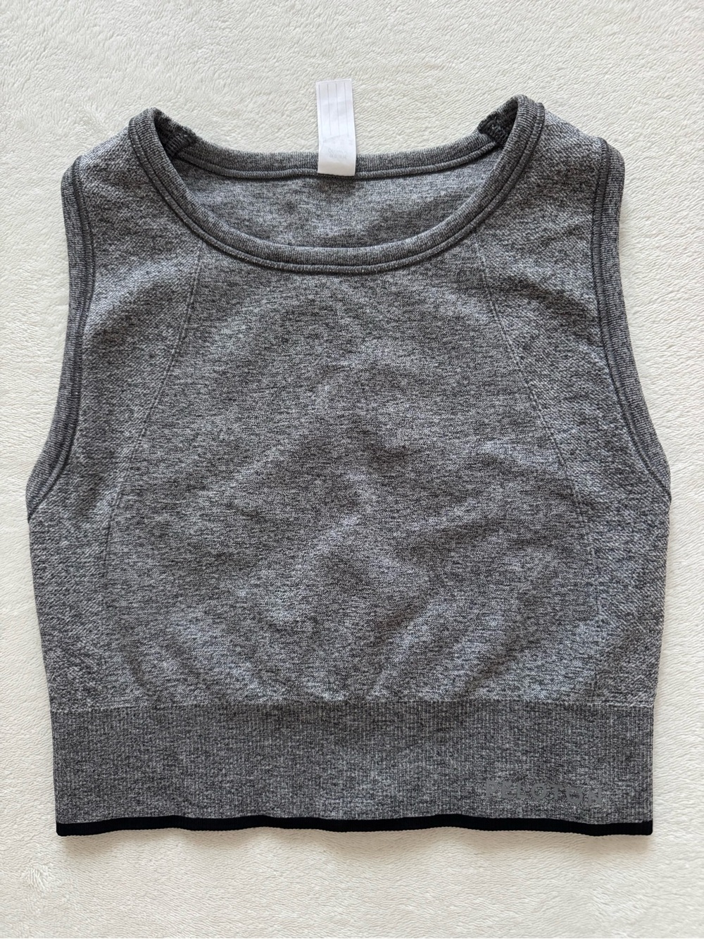 Peloton Heather Gray Seamless Crop Sports Bra Tank